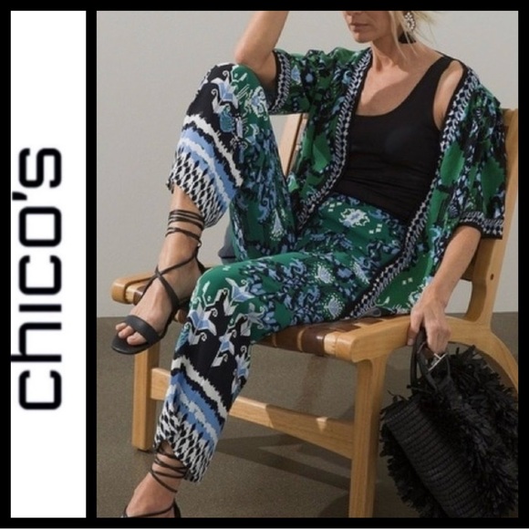 Chico's Pants - NWOT Chico's Ikat Print Wide Leg Pants